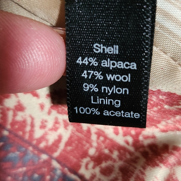 PERUVIAN CONNECTION Coat Womens Size 8 Brown Alpaca Wool Tweed Leather Old Money - Picture 11 of 16